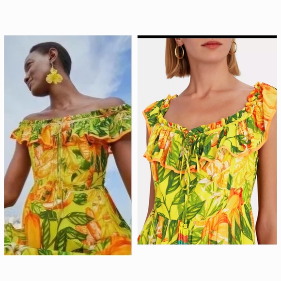 Farm Rio Tangerines Midi Dress Size Medium - Picture 8 of 9